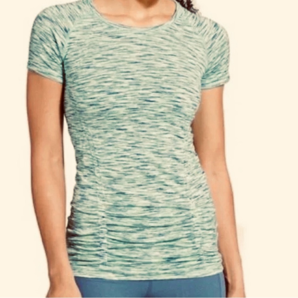 Athleta working out gym stretchy top ruched front size XL